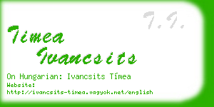 timea ivancsits business card